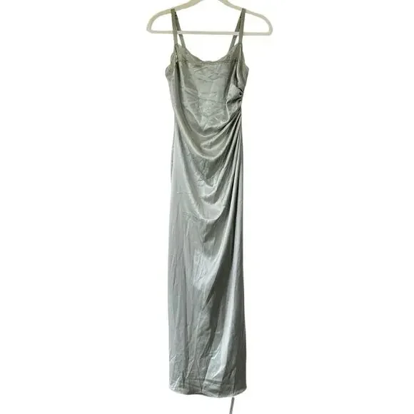 Reformation Vesper Satin Dress Salvia - Picture 6 of 11